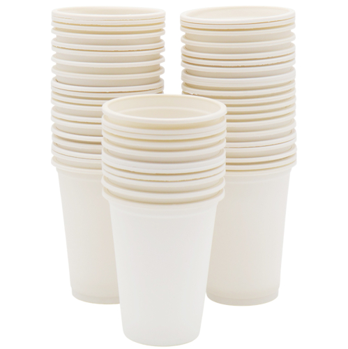 Набор 50 шт стаканов из кукурузного крахмала, Белый