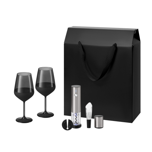 Подарочный набор Black Edition, Vintaro (2 бокала + набор для вина)