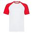 Футболка мужская SHORT SLEEVE BASEBALL T 160, красный, белый