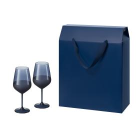 Подарочный набор 2 бокала для вина Sapphire в большом подарочном пакете