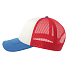 Бейсболка RAPPER-S, 5 клиньев, пластиковая застёжка, белый, красный, синий