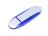 Флешка промо овальной формы, 32 Гб, серебристый/синий