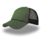 Бейсболка RAPPER, 5 клиньев,  пластиковая застежка, темно-зеленый, черный