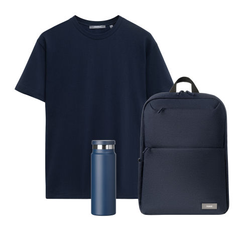 Набор с одеждой Крис (KRIS) (футболка, рюкзак, бутылка),синий, XXL