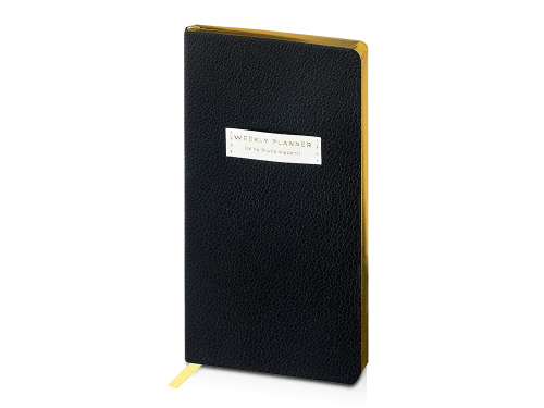 Еженедельник недатированный А6 Black с нашивкой, черный