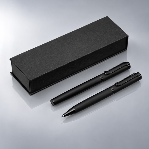 Подарочный набор из 2-х ручек Black Lama soft-touch, черный