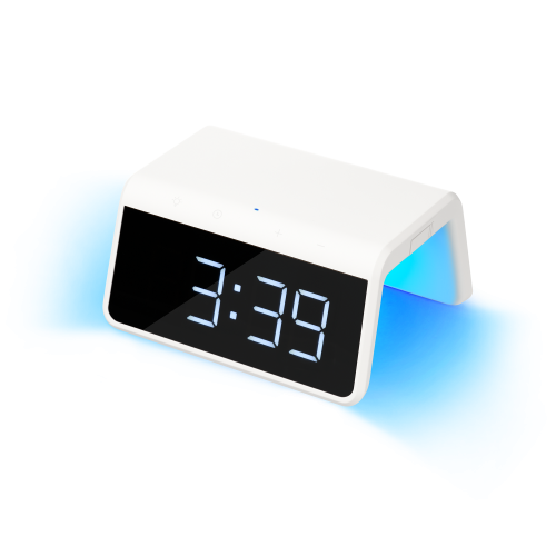 Зарядная станция с часами 15W Флейм (Flame), белая