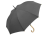 Зонт-трость 1134 Okobrella с деревянной ручкой и куполом из переработанного пластика, серый