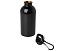 Одностенная бутылка для воды с карабином Oregon, изготовленная из нержавеющей стали, сертифицированной по стандарту RCS, объемом 400 мл - сплошной черный
