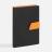 Ежедневник Boom, недатированный, черный с оранжевым