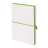 Бизнес-блокнот COMBI, 130*210 мм, бело-зеленый, кремовый форзац, гибкая обложка, в клетку/нелин, белый, зеленый
