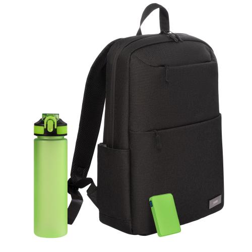 Подарочный набор Форст (Forst), черный/салатовый (бутылка, ЗУ, рюкзак)