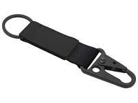 Брелок-ремувка Carabinier из ткани с вставкой из экокожи и карабином, черный Брелок-ремувка Carabinier из ткани с вставкой из экокожи и карабином, черный