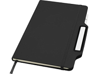 Nexus блокнот формата А5 в твердой обложке с ручкой и карандашом - сплошной черный