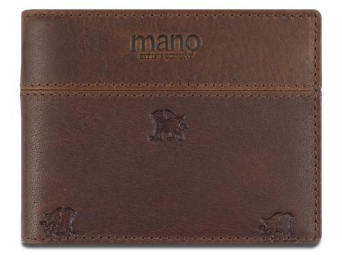 Портмоне Mano Don Leon, натуральная кожа в коричневом цвете, 11 х 8,6 см