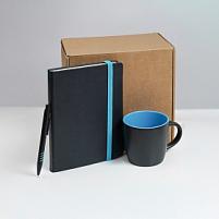 Набор подарочный HYPER: кружка, ежедневник, ручка; черный/голубой, черный, голубой Набор подарочный HYPER: кружка, ежедневник, ручка; черный/голубой, черный, голубой