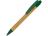 Ручка шариковая Borneo из бамбука, зеленый, черные чернила
