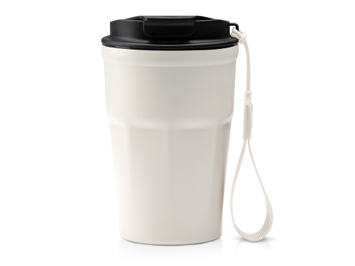 Термокружка KEURY из нержавеющей стали с двойными стенками и ручкой с керамической слоем, белый