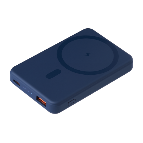 Внешний аккумулятор Ларго PD (Largo PD) 5000mAh с функцией беспроводной зарядки 15W, синий