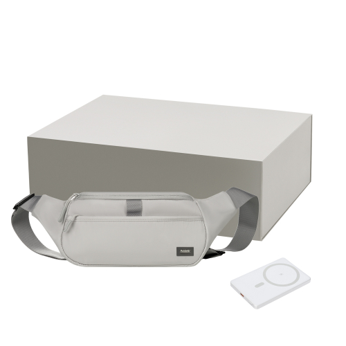 Подарочный набор Бостон (Boston), Атлантис (Atlantis), серый (поясная сумка, аккумулятор)