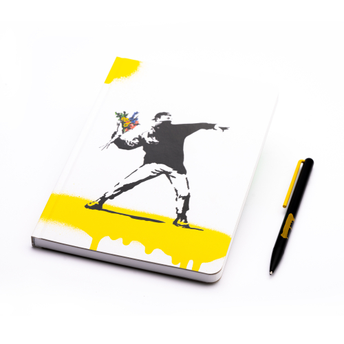 Набор Pininfarina Banksy Метатель цветов: шариковая ручка GrafeeX и тетрадь 14х21см каменная бумага, 64 листа, линованная