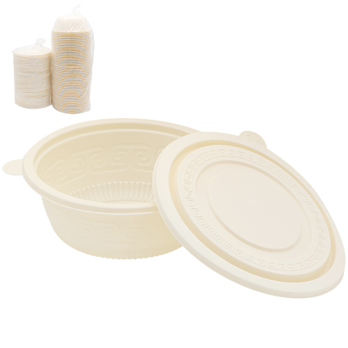 Набор контейнеров (супница) из кукурузного крахмала, Белый