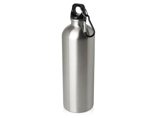 Одностенная бутылка для воды с карабином Oregon, изготовленная из нержавеющей стали, сертифицированной по стандарту RCS, объемом 750 мл - Серебряный