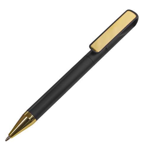 Ручка шариковая GLOSSY GOLD, черный, золотистый