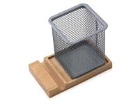 Подставка для ручек и телефона Fika, натуральный/серый Подставка для ручек и телефона Fika, натуральный/серый