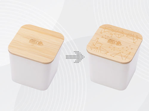 Eмкость для хранения Flake, бежевый, натуральный, с гравировкой