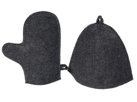 Банный набор из шапки и рукавицы Renew, серый