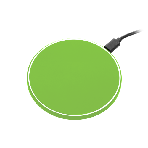 Беспроводное зарядное устройство с подсветкой 15W Аурис (Auris), салатовое
