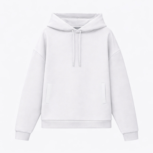 Худи релакс унисекс Баланс (Balance), с начесом, белый