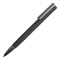 Ручка шариковая ELEGANCE с покрытием soft touch, черный, серый