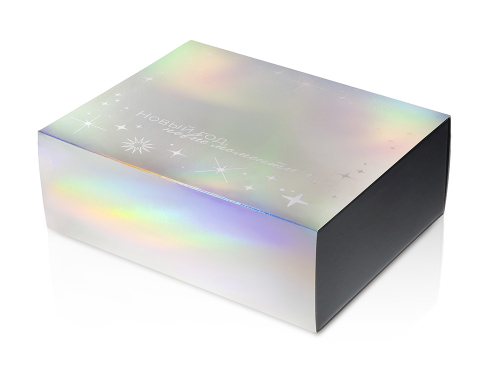 Подарочная коробка с голографическим шубером Aurora, XL, вн. размер 300х235х105 мм.