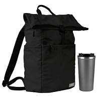 Подарочный набор Palermo, Boston, черный/серый (рюкзак, термокружка)