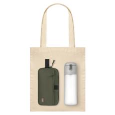 Подарочный набор Boston, Capella, зеленый/серый (дорожная косметичка, бутылка, шоппер)