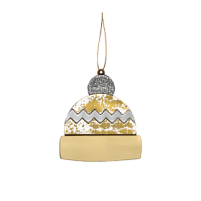 Ёлочная игрушка Шапочка (белый с золотым )