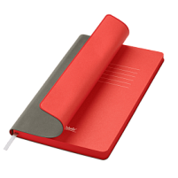 Ежедневник Latte soft touch недатированный, серый/красный