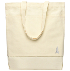 Сумка для покупок JETTA 325 г/м² с шильдом - ракета, натуральный/шильд ракета (серебро)