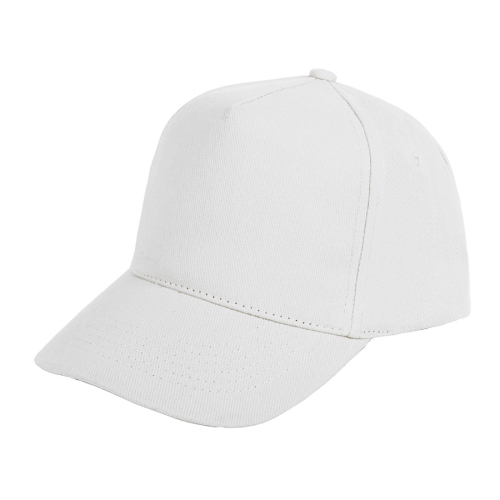 Бейсболка OPTIMA S, 5 клиньев, металлическая застежка, белый