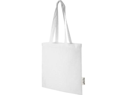 Эко-сумка Madras объемом 7 л из переработанного хлопка плотностью 140 г/м2, белый