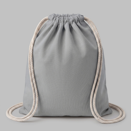 Рюкзак со шнурком Tenes из хлопка плотностью 140 г/м2, серый