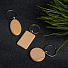 Брелок TIMBER OVAL; 5,2 x 3,2 см; дерево, бежевый