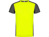 Спортивная футболка Zolder мужская, неоновый желтый/черный меланж
