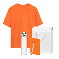 Набор с одеждой RUST (футболка, бутылка, блокнот, ручка), оранжевый/белый, XS/S
