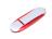 Флешка промо овальной формы, 32 Гб, серебристый/красный