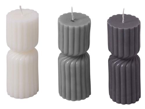 Набор свечей с гранями Vela, темно-серый, белый