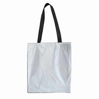 Сумка для покупок из полиэстера "Reflect"; светоотражающий серый; 38х42 см, длина ручек 70 см., серый