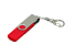 Флешка с поворотным механизмом, c дополнительным разъемом Micro USB, 16 Гб, красный